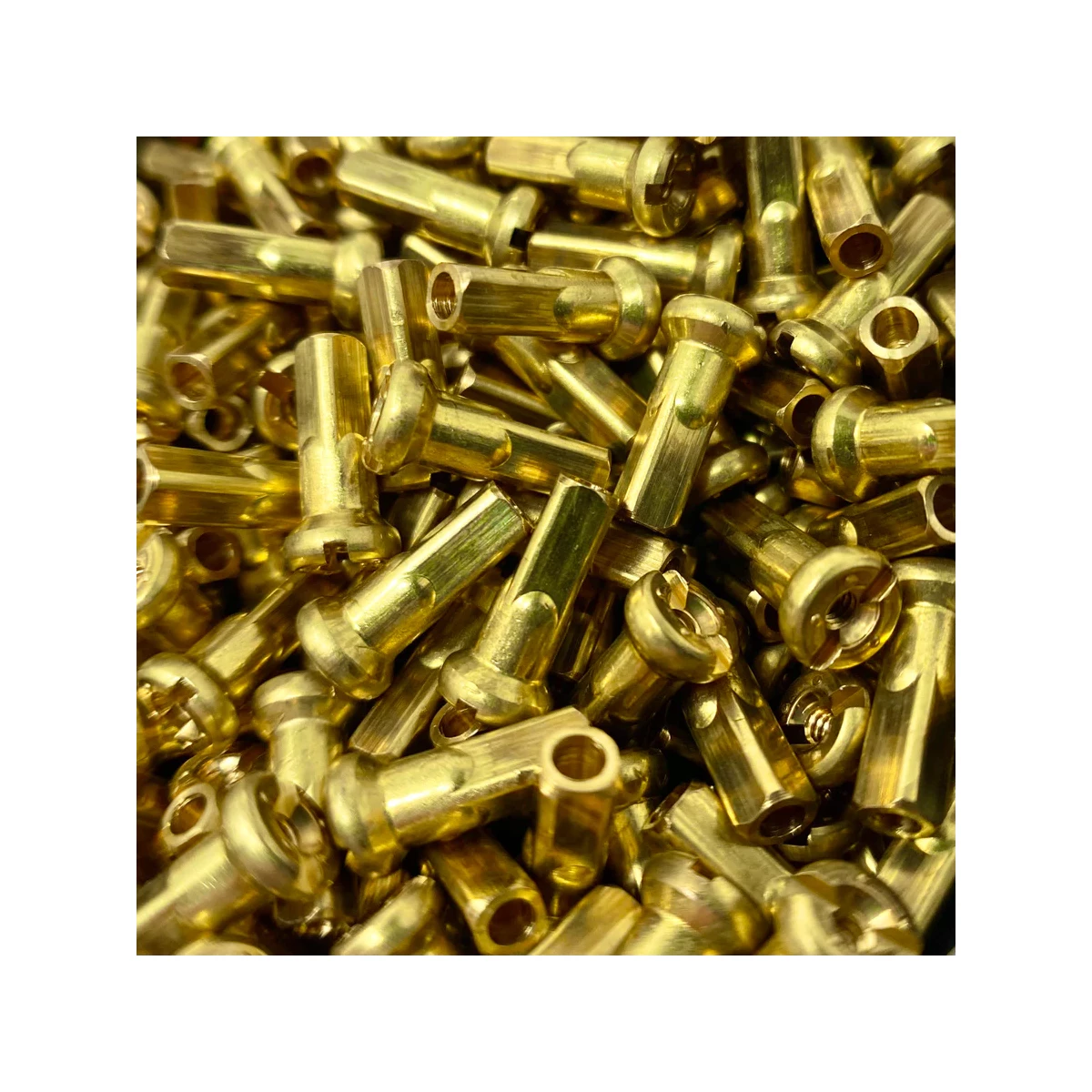Image of SimWorks Hoshi Raw Brass Nipple 14g - 72 Pack