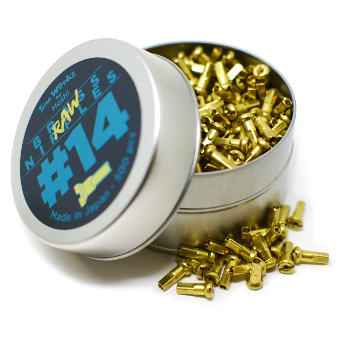 Image of SimWorks Hoshi Raw Brass Nipple 14g - 72 Pack