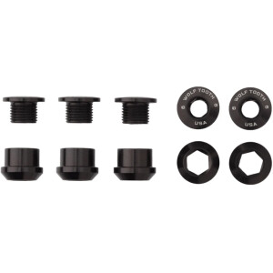 Image of Wolf Tooth Set of 5 Chainring Bolts for 1x Use Dual Hex Fittings Black