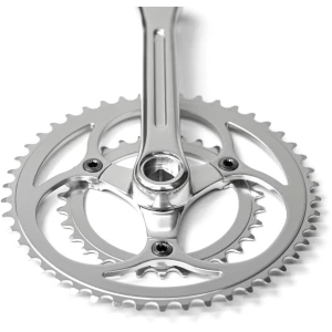 Image of Blue Lug YMC-W 3 Bolt Double Crank Set Silver 170mm 46/30T