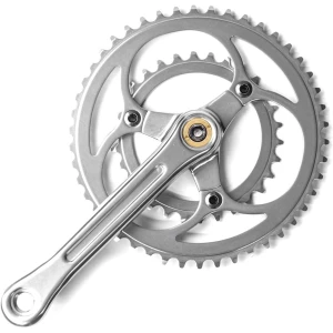 Image of Blue Lug YMC-W 3 Bolt Double Crank Set Silver 170mm 46/30T