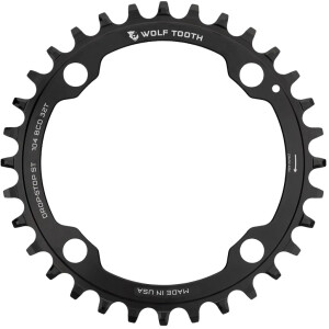 Image of Wolf Tooth 104 BCD Drop-Stop ST 12-Speed Shimano/KMC Chainring Black