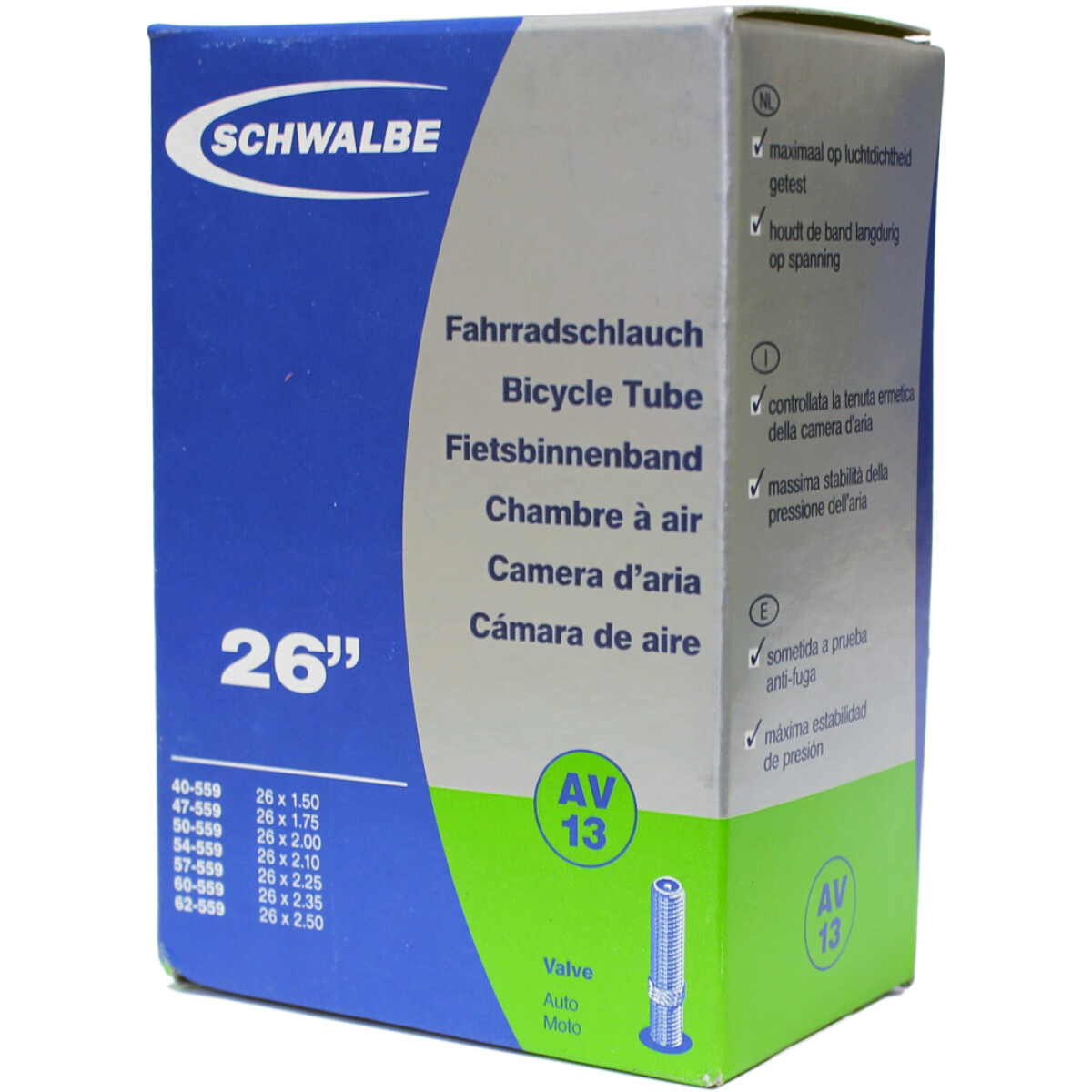 Image of Schwalbe Tube AV13  26" x 1.5-2.5"