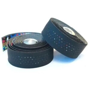 Image of Velo Bartape Microfibre Black with Multi Colour Holes