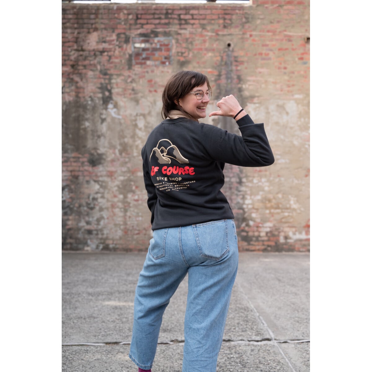 Off Course Merch Off Course Bike Shop Crewneck Jumper Charcoal | Off Course Bike Shop ...
