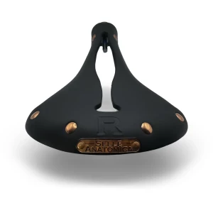 Image of Selle Anatomica R1 Rubber Saddle Black with Copper Rivets