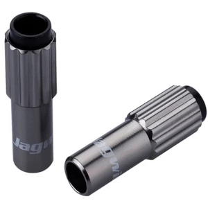 Image of Jagwire Sport 4mm Mini In-line Cable Tension Adjusters Pair Gunmetal