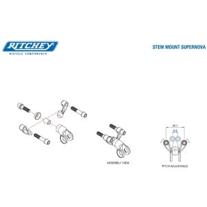 Image of Ritchey Universal Stem Mount for Supernova Lights - Fits C-220 and 4-Axis 44 stems Black