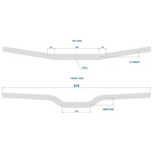 Image of Ritchey RL1 Rizer Bar 670mm / 30mm rise / 25.4mm Dia BB Black