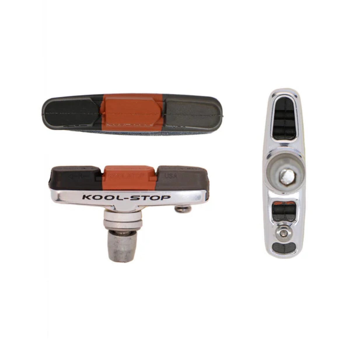 Image of Kool Stop - Cross Pad - Brake Pads with Threaded Light Weight Silver Holder - KS-CXT
