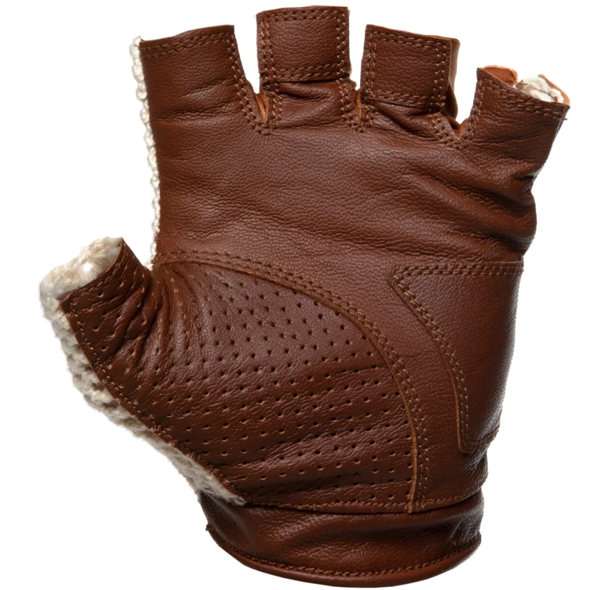 Image of PDW 1817 Fingerless Cycling Gloves Natural/Brown