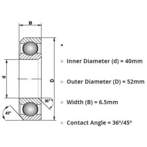 Image of Cane Creek HELLBENDER LITE ALLOY Bearing 1-1/2 inch (IS52) (52.0mm) (36/45) Fits Cane Creek Only (BAA2153A)