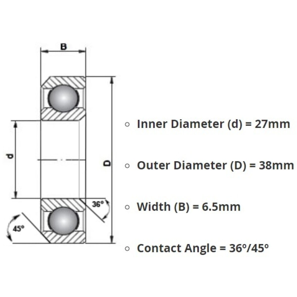Image of Cane Creek 40-Series Bearing 1 inch (IS38) (38.0mm) (36/45) Fits Cane Creek Only ZINC PLATED (BAA1159)