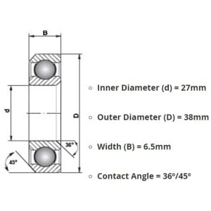 Image of Cane Creek 40-Series Bearing 1 inch (IS38) (38.0mm) (36/45) Fits Cane Creek Only ZINC PLATED (BAA1159)