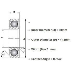 Image of Cane Creek 40-Series Bearing 1-1/8 inch (IS42) (41.8mm) (45/45) Fits 45 Deg Crown Race Only ZINC PLATED (BAA1162)