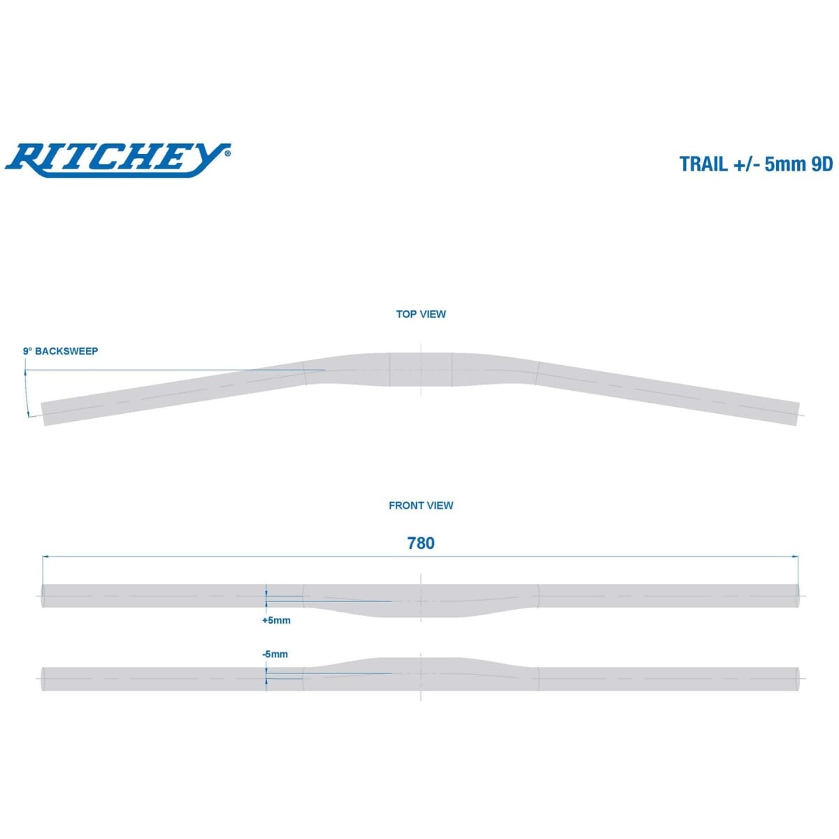 Image of Ritchey Comp TRAIL Flat Bar +/-5 BB Black 780mm / 9D