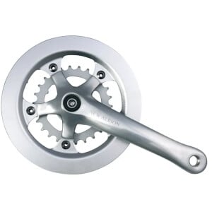 Image of New Albion Crank Square Taper Polished Silver 170mm 42/28t 10 speed