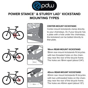 Image of PDW Sturdy Lad Kickstand - 18mm Rear Mount