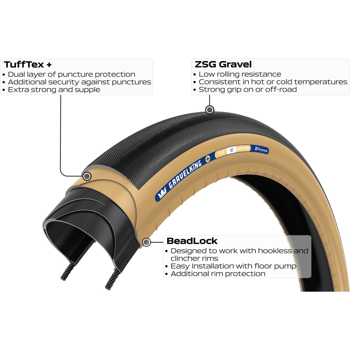 Image of Panaracer GravelKing Slick Plus V2 700x30 Black