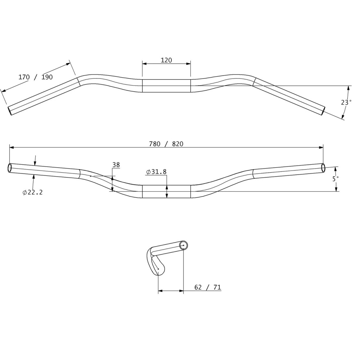 Image of Teravail Swale Carbon Handlebar 31.8mm 820mm 38mm Rise Black