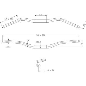 Image of Teravail Swale Carbon Handlebar 31.8mm 820mm 38mm Rise Black