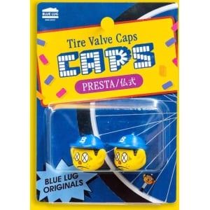 Image of Blue Lug Anzenkun Valve Caps (Pair for Presta)