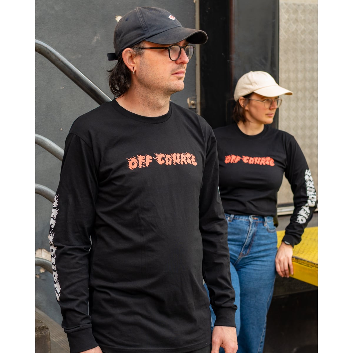 Image of Off Course Burnin' Rubber Long Sleeve Tee - Black