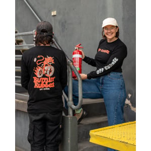 Image of Off Course Burnin' Rubber Long Sleeve Tee - Black