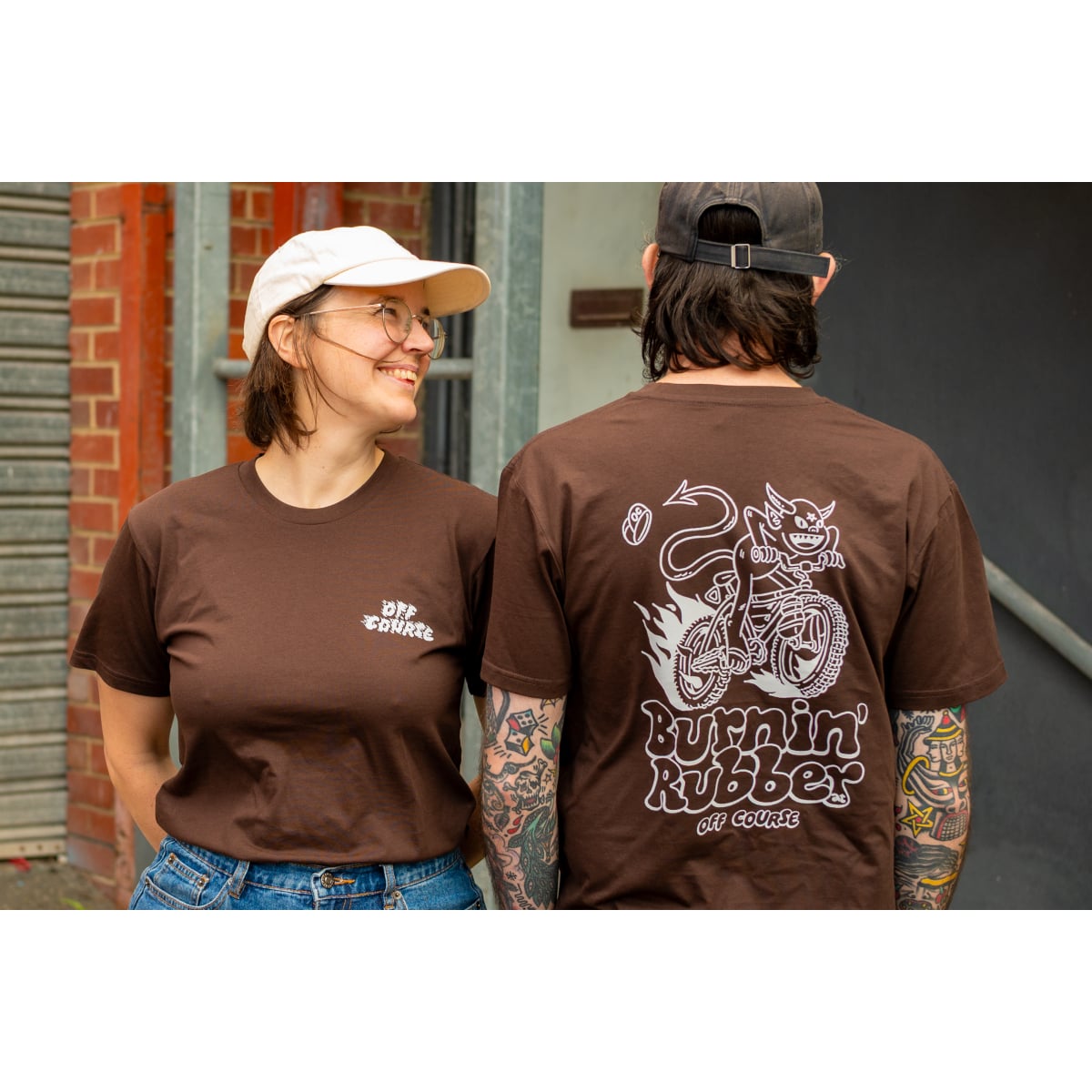 Image of Off Course Burnin' Rubber T-Shirt - Dark Brown
