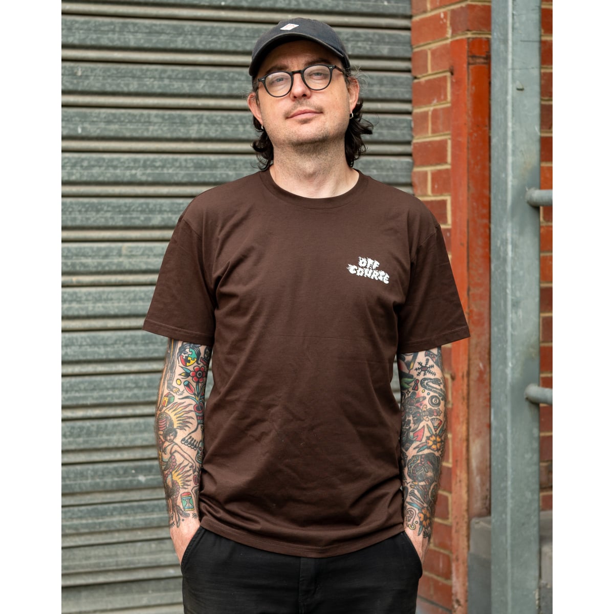 Image of Off Course Burnin' Rubber T-Shirt - Dark Brown