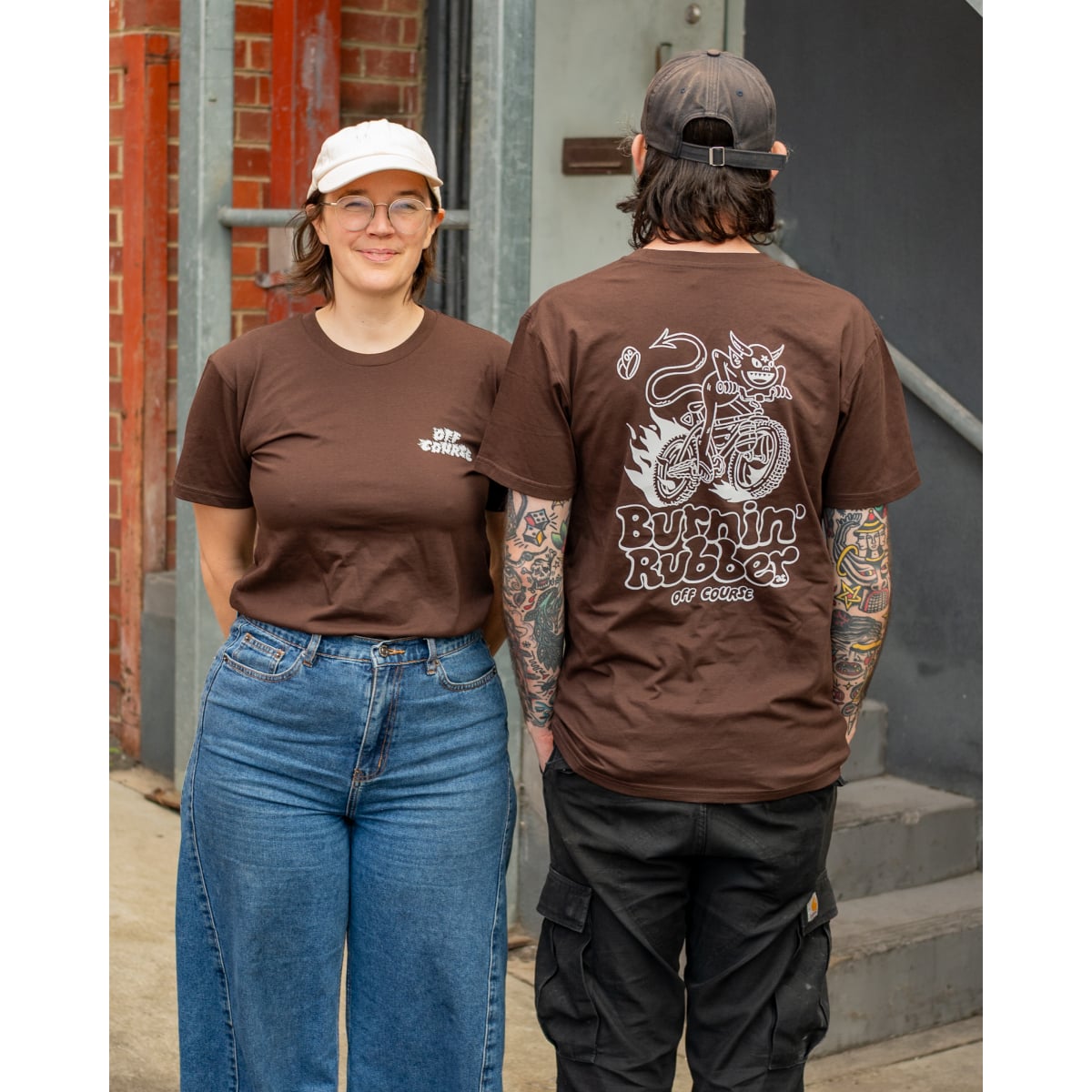 Image of Off Course Burnin' Rubber T-Shirt - Dark Brown