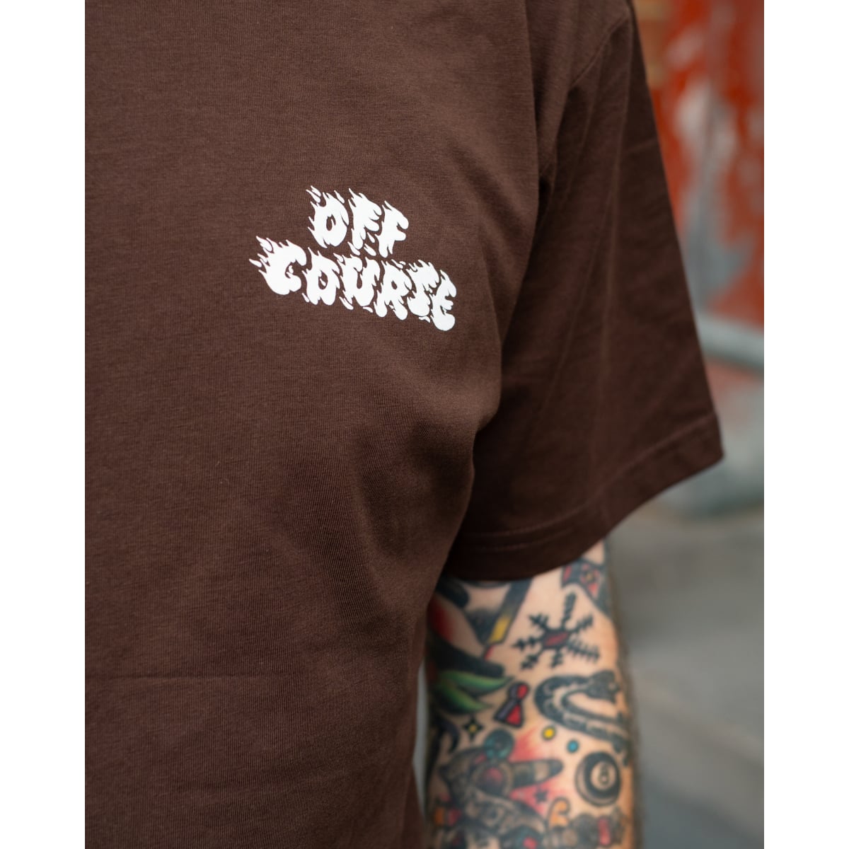 Image of Off Course Burnin' Rubber T-Shirt - Dark Brown
