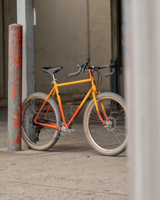 Ali’s All-City Gorilla Monsoon is a beauty🔥

Ali bought the frame-set off Reuben @neon.genesis.erik.ellington and then Reuben helped spec the build for Ali… perfect combo!🤝

Super cool build with heaps of nice parts and personalised touches.
Thanks for letting us breathe new life into a classic for you, Ali!🧡

All-City Gorilla Monsoon, 55cm
Chris King Headset, Matte Mango
Chris King Spacers, Matte Mango
SimWorks Wendy stem
Crust Nullabar handlebar
Oury Graphite V2 Grips
Blue Lug Acrylic Cloth Bar Tape, gray
Shimano CUES 11 Speed drop bar shifting & stopping
White Industries A30 Gravel Cranks, BB and TSR chainring
SimWorks Bubbly pedals
Brooks B17 saddle
SimWorks Beatnik seat post
Paul Component QR seatpost collar
Velocity Blunt SS 27.5” polished rims
Veloci RC29DB hub set, polished silver
DT Swiss Competition spokes
Ultradynamico Mars Race 650b x 2.22?? tyres
Paul Component Set & Forget Thru Axles
SimWorks Johnny Cage bottle cages

Happy Trails✌️

@allcitycycles 
@bikejerks 
@chriskingbuzz 
@simworksusa 
@simworks 
@ourygrip 
@bluelug 
@shimanoaustralia 
@whiteind 
@brooksengland 
@paulcomponent 
@velocityusa 
@velocicycle 
@ultradynamico 

#allcitycycles #allcitygorillamonsoon #offcoursecustoms