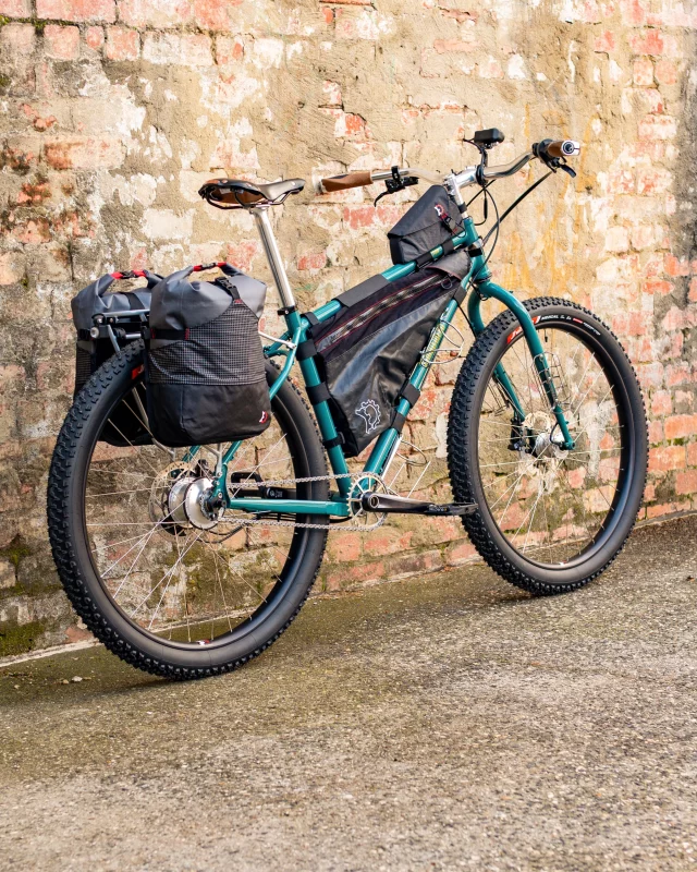 We were 99% toward completing Emmet’s @tumbleweedbikes Prospector build, awaiting just one final part before we lost it along with the shop a few months ago in the fire 🔥💔

With an amazing amount of patience and understanding, Emmet has now received his incredible custom build and Liam in the workshop has experienced some serious déjà vu, essentially building the same bike twice!

We’re so happy and grateful to know that this one has now left and is out in the wild, such an incredible bike!✨

Tumbleweed Prospector, Large.
Cane Creek 40 headset
Ritchey Clossic C220 stem
Tumbleweed 30degree Persuader bar
Ergon GC1 BopKork Rohloff grips
Ritchey Classic 2bolt seatpost
Selle Anatomica X1 Saddle Black Copper Rivets
Burgtec Mk4 pedals
Shimano Deore XT M8220 Trail Brakes
Rohloff twist shifter
Hirame V-Brake banana
Shimano Deore XT M8130 crank
Tumbleweed Stainless Steel Wagon Wheel 32t
KMC e1 PVT chain
Rohloff Speedhub 14 speed internal rear hub
Schmidt SON28 dynamo front hub
Velocity Dually rims
DT Swiss Competition spokes
Vittoria Mezcal 29x2.6” tyres
K-Lite Ultra Adventure front dynamo light
K-Lite Micro USB Charger
K-Lite QUBE XL rear dynamo light
Tumbleweed Macro Pannier rear rack
Revelate Portage Panniers 14L
Revelate Ranger framebag XL
Revelate Legacy MagTank
Botched Bikes Dragonfly Stainless Steel Double Bottle Adapter
Arundel Stainless Steel bottle cages x 2 
Velo Orange Mojave bottle cage
Fauna Components Stainless Steel cargo cages x 2 

Thanks, Emmet!
Happy Trails✌️

@tumbleweedbikes
@canecreekusa 
@ritcheylogic 
@selleanatomica 
@burgtec 
@shimanoaustralia 
@_rohloff_ 
@sonnabendynamo 
@velocityusa 
@vittoria_australia 
@klite_dynamo_power 
@revelatedesigns 
@botched.bikes 
@arundelbike 
@velo_orange 
@faunacomponents 

#tumbleweedbikes  #tumbleweedprospector #offcoursecustoms