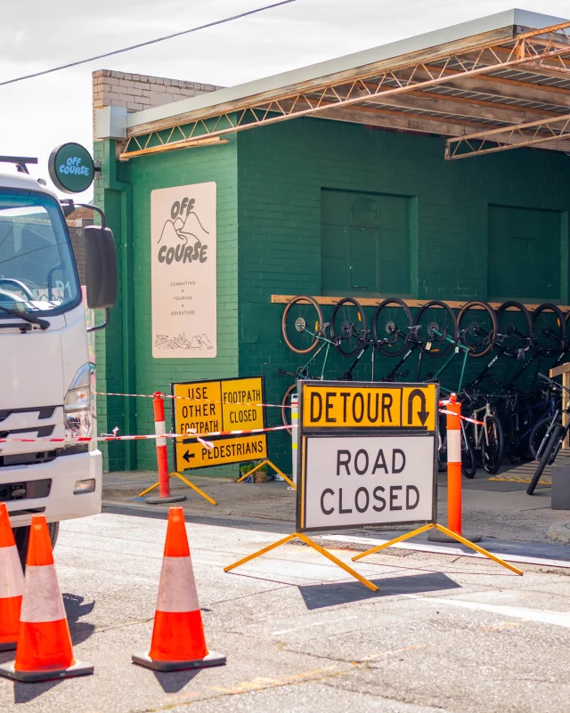 🦺We’re open!🦺 But there’s some roadworks happening right outside the shop for the next few weeks, so if you’re visiting us please keep this in mind. Also, if you’re phoning us it may also be hard for us to hear you! More details below:

The daily window we’ve been told for its operation is Monday-Friday 7am-5pm and Saturdays 9-3pm, currently underway with the potential to run until Mid November.

It will be moving in stages up and down the street over that time-frame as new electrical mains are being placed under the road.
Leslie Street and our shop will be accessible on foot or by bike along the footpath.

So if you’re driving to the shop, best to park around the corner and then make your way into Leslie Street. We’ll be here waiting for you!

Please be kind to our high-vis buddies working out there, and thanks for your patience!